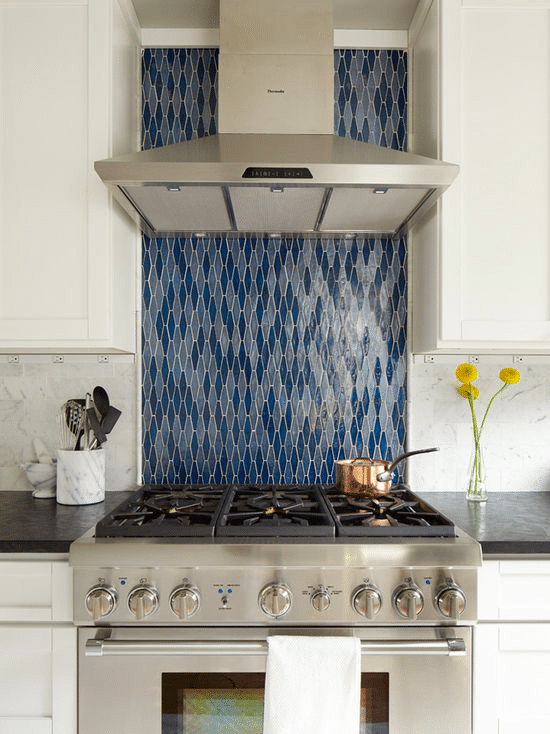 Blue Mosaic Statement Backsplash