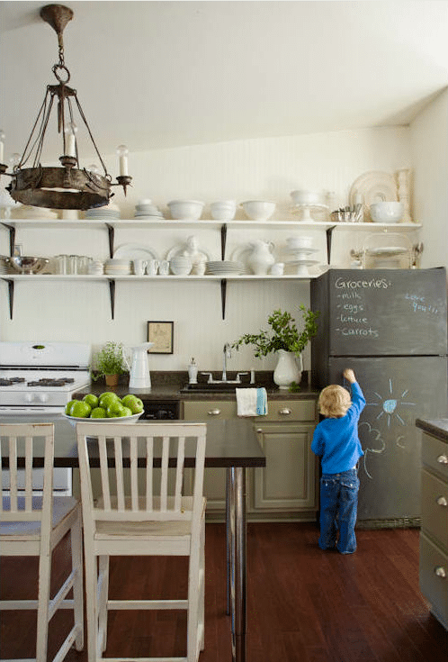 Chalkboard-Painted Fridge