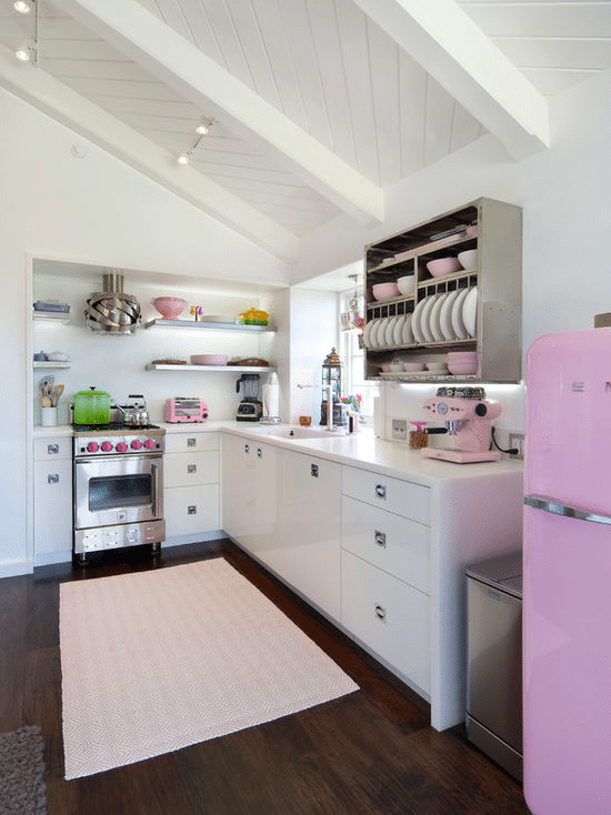 50's Retro Style Fridge, Single Door (Pink)