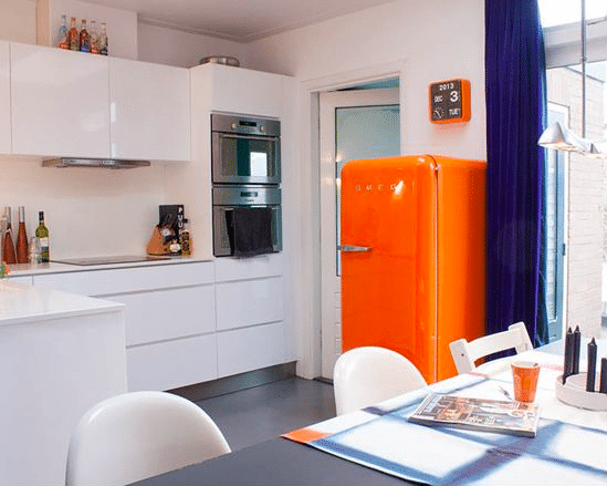 50's Retro Style Fridge, Single Door (Orange)