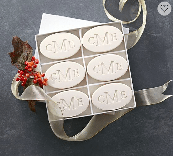 Monogrammed Oval Paperwhite Soap Set