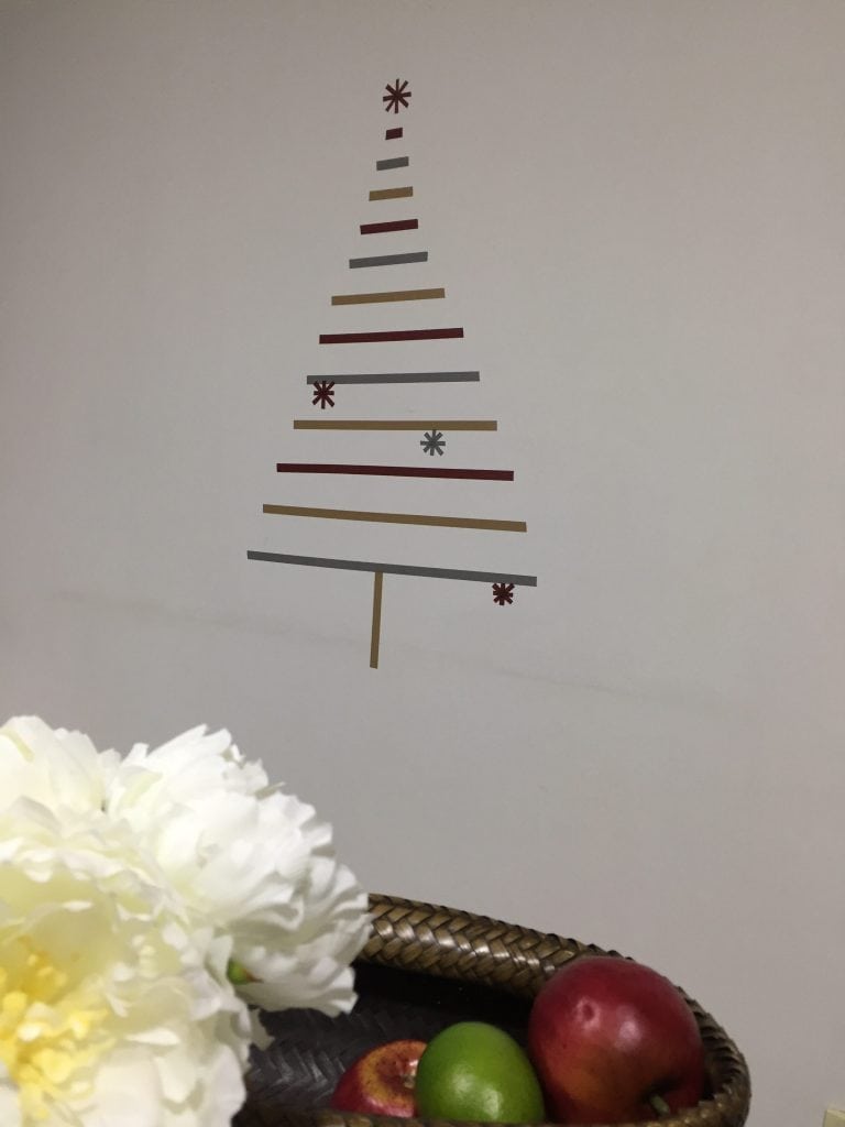 Decorative Tape Christmas Tree on Wall