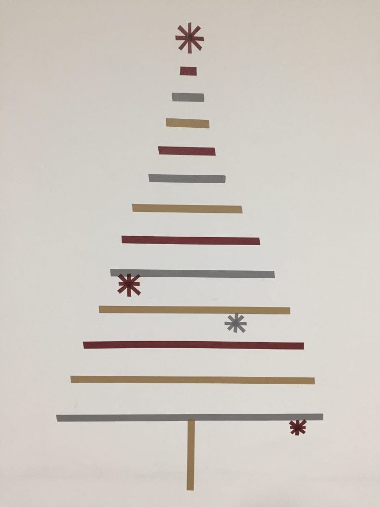 Decorative Tape Christmas Tree on Wall