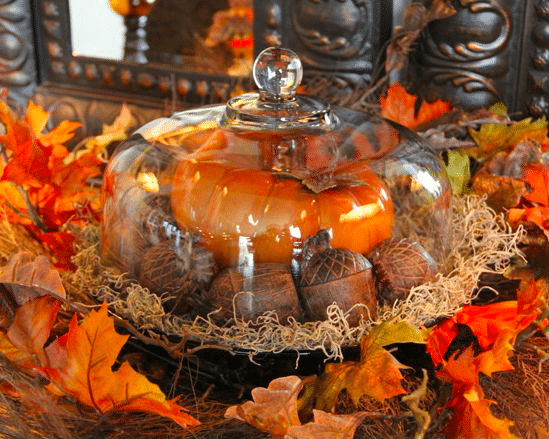 Thanksgiving Cake Platter with Pumpkin