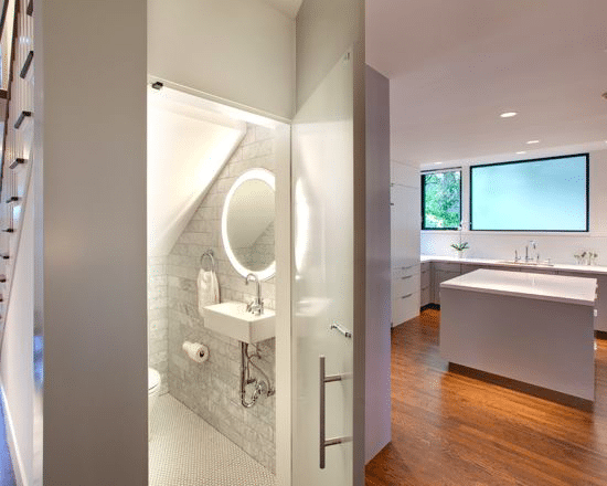 Powder Room Under the Stairs