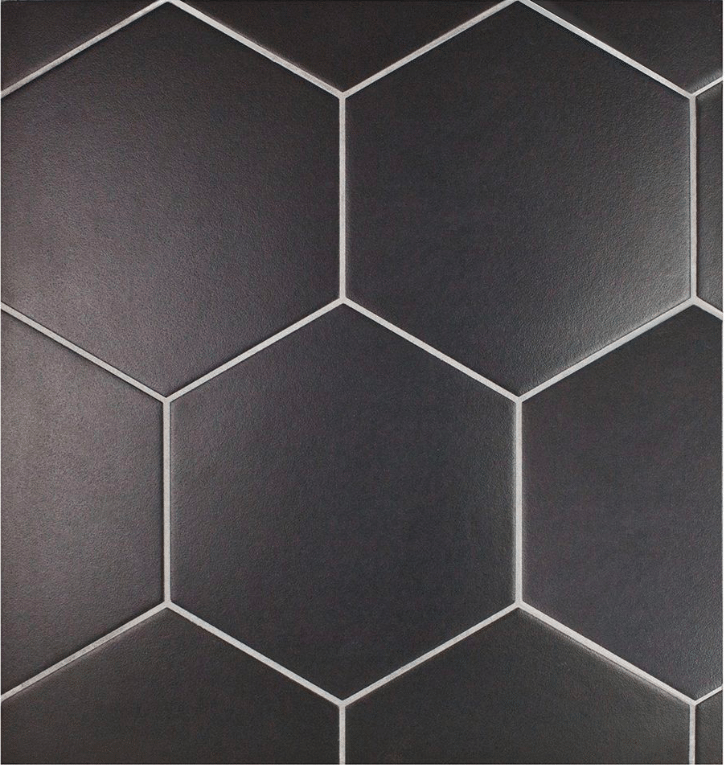 Black Hex Porcelain Floor Tile