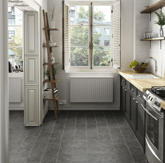 Leaning Ladder Shelf in Kitchen