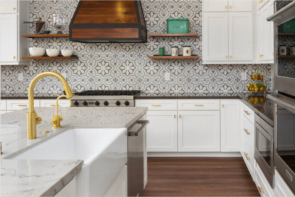 Kitchen Backsplash Cement Tile