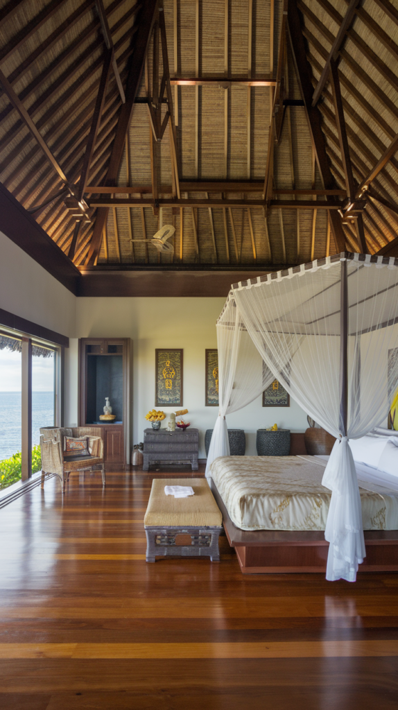 Balinese Bed in high ceiling room